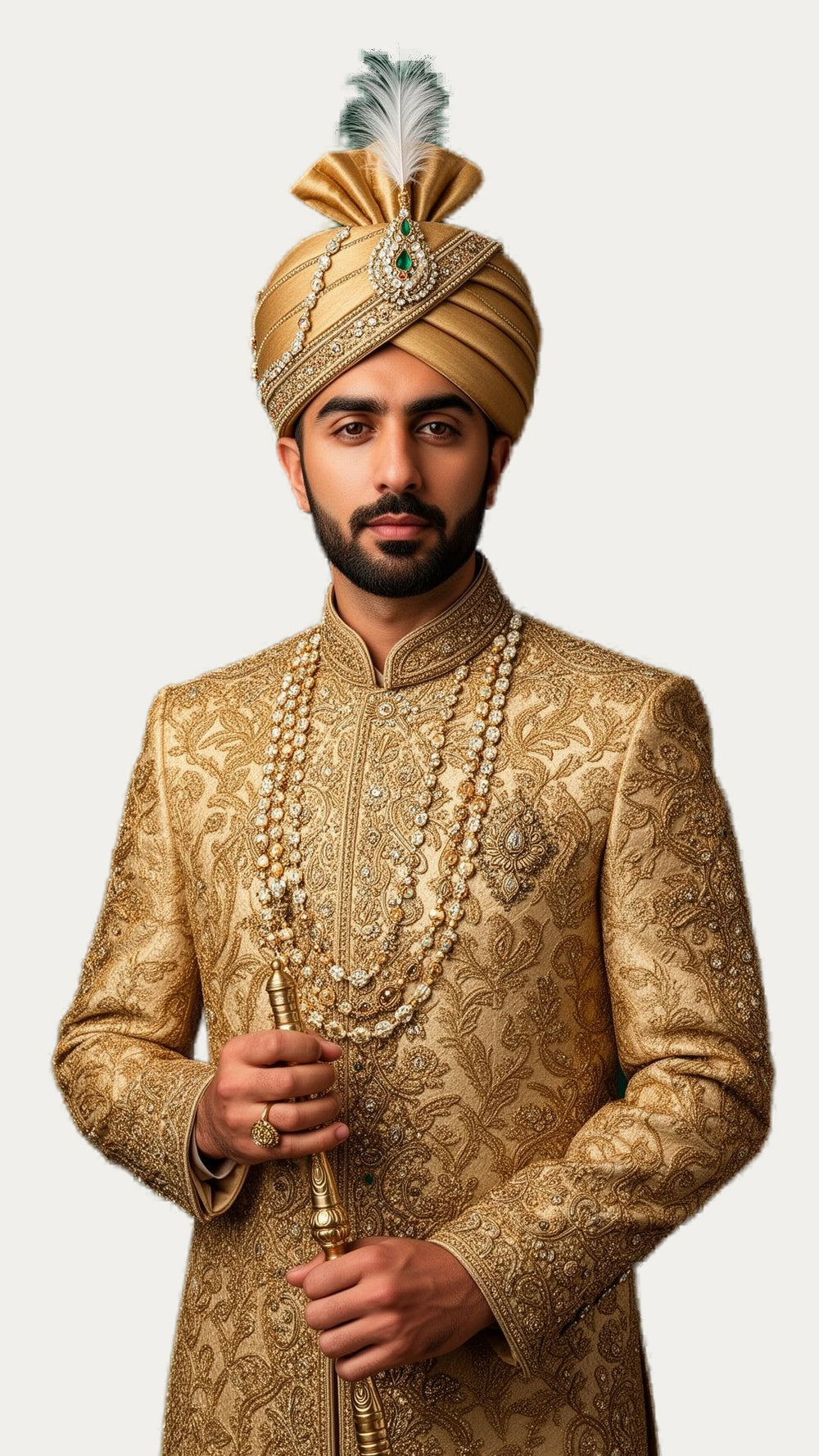 Gold Brocade Sherwani