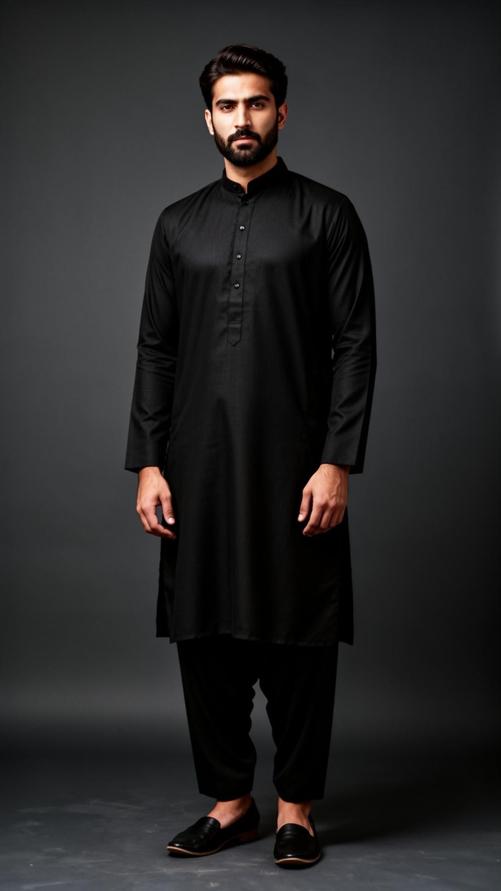 Black Khaddar Winter Shalwar Kameez